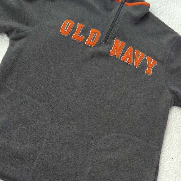Old Navy Gray and Orange Fleece Pullover - Picture 3 of 5
